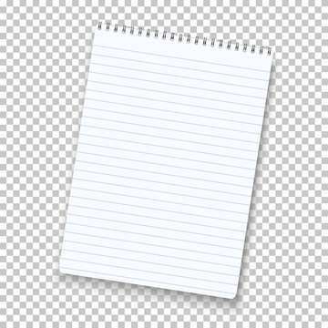 Photorealistic Vector Notepad Isolated on Transparent Background