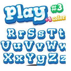 Children video game letters set. R to Z