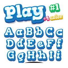 Children video game letters set. A to I