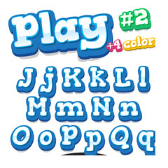 Children video game letters set. J to Q