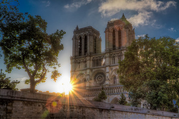 Fototapeta na wymiar Sunrise over Notre Dame