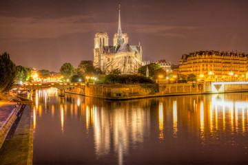 Fototapeta na wymiar Notre Dame at Night