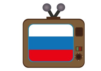 Telewizor,Flaga,Rosja