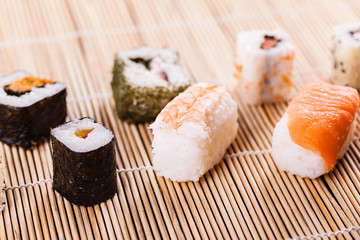 Delicious sushi assortment
