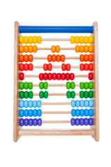 wooden abacus on white background