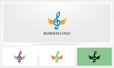 Fototapeta na wymiar Music Wings Logo