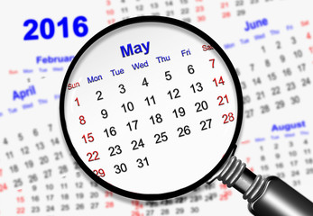 Magnifying Glass calendar 2016 - May