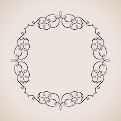 Calligraphic frame and page decoration. Vector vintage illustration