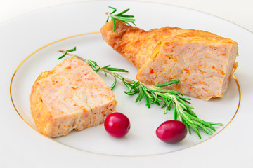 Diet and Healthy Food: Stuffed Chicken with Vegetables.