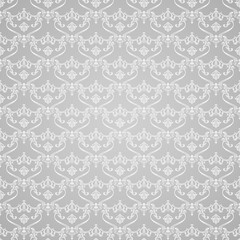 Vector seamless vintage background. Calligraphic pattern. Royal 