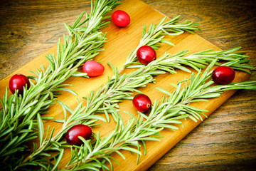 Natural Seasoning for Christmas Dinner: Rosemary and Cranberry.