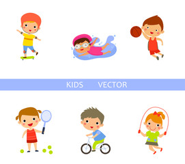 Group of kids vector