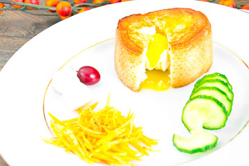 Breakfast with  Egg in Fondant Baguette