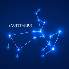 Constellation Sagittarius Zodiac Sign. Vector Illustration. EPS 10