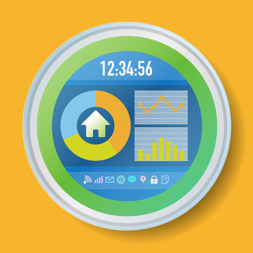 In Home Display, In Home Monitor, Smart Meter, vector illustration