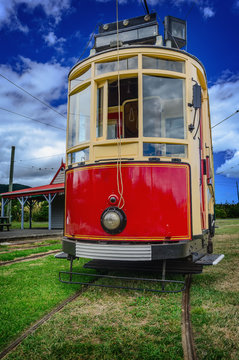 Red vintage tram