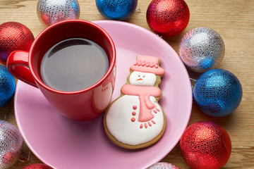 festive coffee with biscuits
