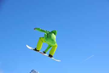 snowboarder jumping