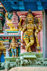 Fototapeta na wymiar Detail of indian Meenakshi temple 