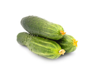 fresh cucumbers isolated on white
