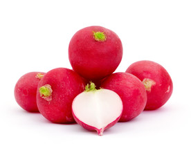 Small garden radish isolated on white background cutout
