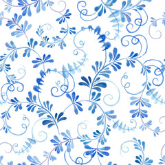 Fototapeta na wymiar watercolor floral seamless pattern