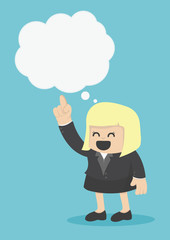 business woman  with speech bubbles