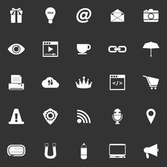 Internet website icons on grey background