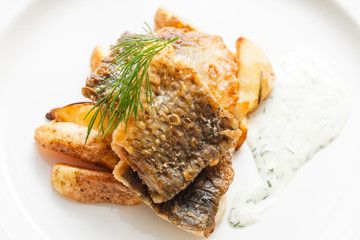 fried fish with potatoes
