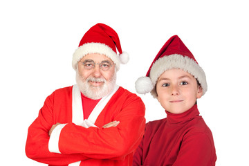 Santa Claus with a little apprentice