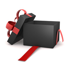 Opened Black Gift Box