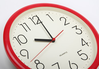 Fototapeta na wymiar Closeup of clock-face on white 