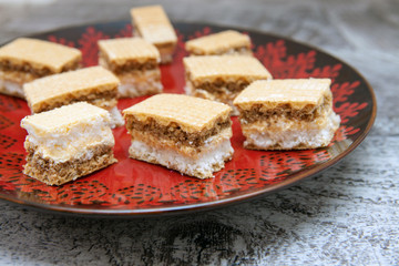 Sweet Biscuit Made with Chocolate and Coconut