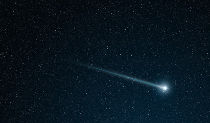 Fototapeta premium spadająca gwiazda biegnąca przez pole gwiazd