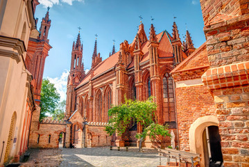 St. Anne church in Vilnius, Lithuania, HDR photo - obrazy, fototapety, plakaty