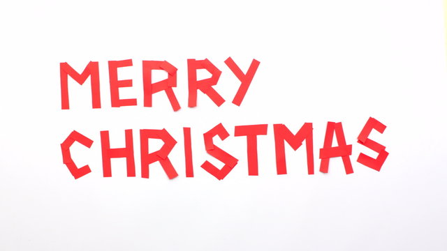 Merry Christmas greeting card. Stop motion animation.