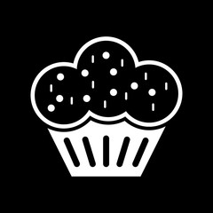 The muffin icon. Dessert and baked, cake, bakery symbol. Flat