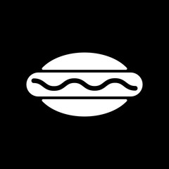 The hot dog icon. Sandwich and baking, fast food symbol. Flat