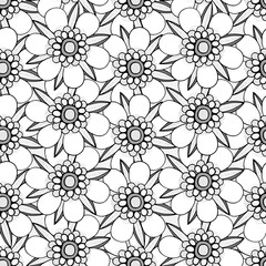 Monochrome Floral Pattern.