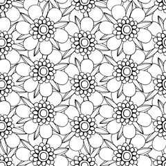 Monochrome Floral Pattern.
