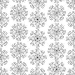 Monochrome Floral Pattern.