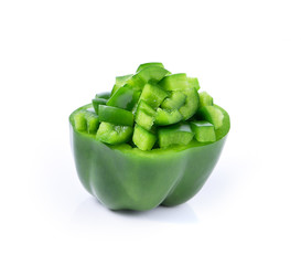 Green pepper on white background