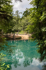Fototapeta na wymiar Blue lake located in Rudawski Landscape Park. Country: Poland, Region: Lower Silesia.