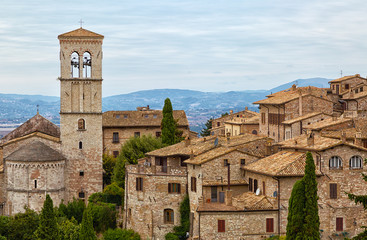 Fototapeta na wymiar Old houses in Assisi, Umbria, Italy