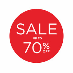 Sale Up to 70 % Off badge