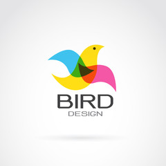 Vector image of bird design on white background.