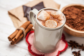 Cocoa drink with marshmallows
