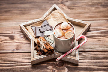 Cocoa drink with marshmallows