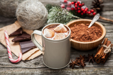 Cocoa drink with marshmallows
