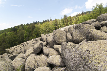Stone River Big Granite Stones on Rocky River Vitosha National Park ,Bulgaria